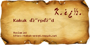 Kakuk Árpád névjegykártya