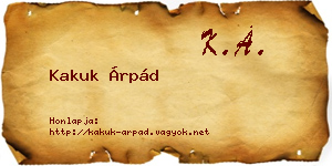 Kakuk Árpád névjegykártya
