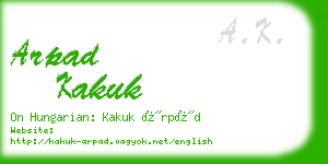 arpad kakuk business card
